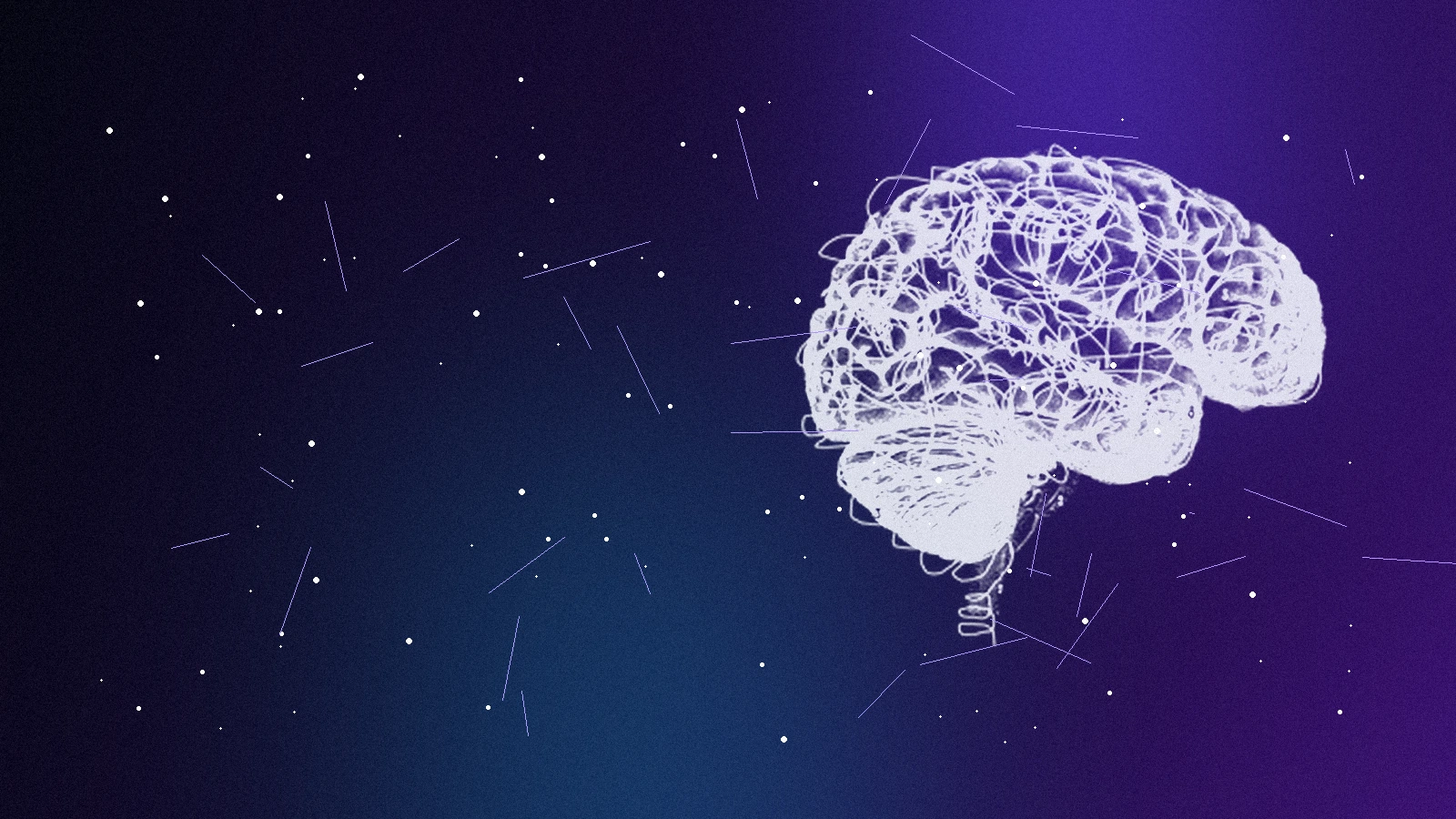 Abstract neural network and brain illustration